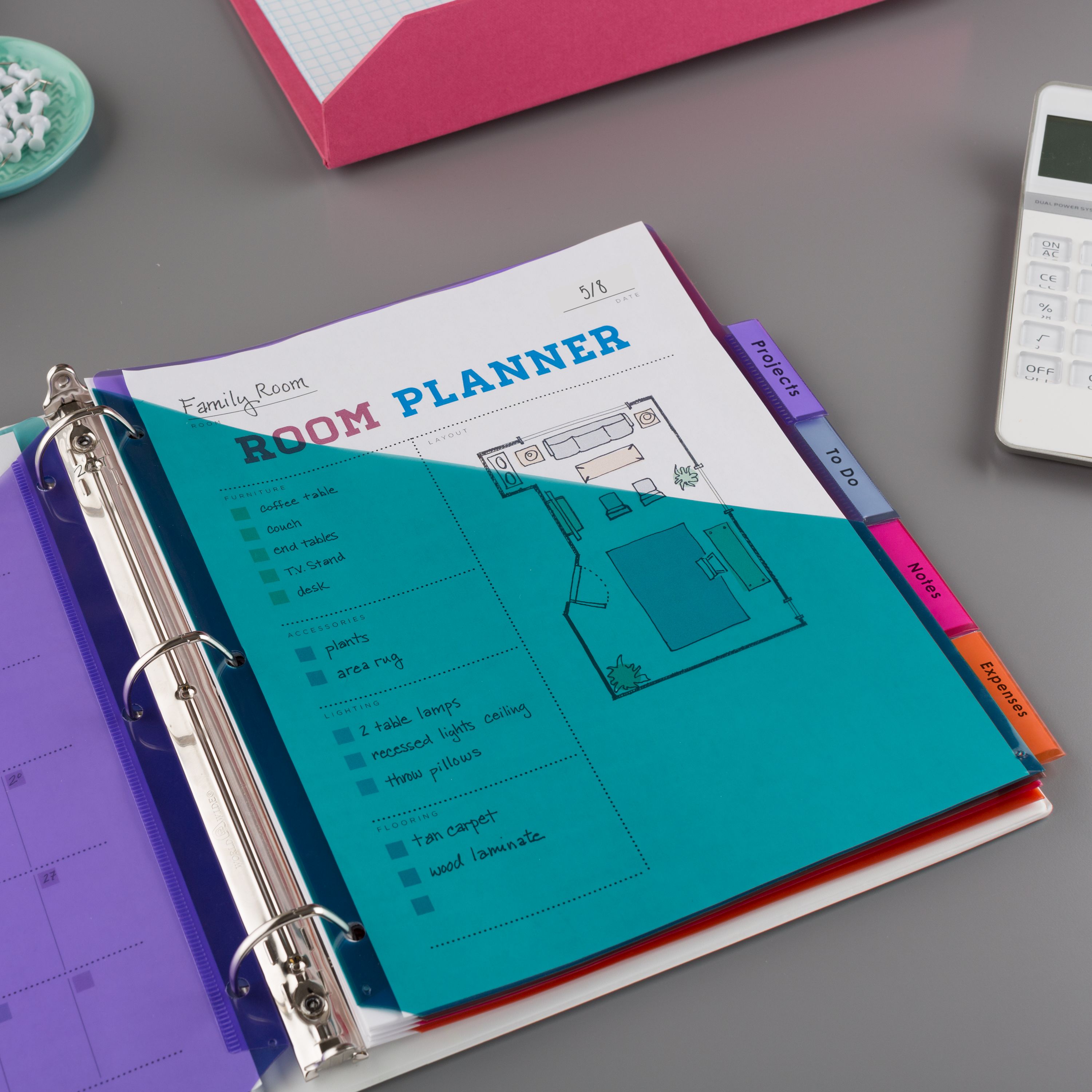AveryÂ® Big Tabâ„¢ Insertable 2 Pocket Dividers, 5-Tab Set, Two